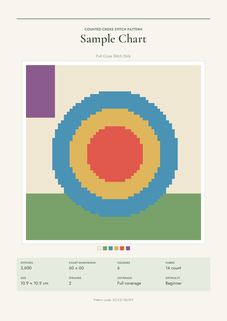 Cross Stitch grafik sayfaları — örnek 6